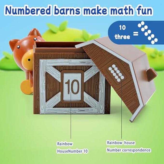 LEARNING TOY FOR TODDLERS COUNTING, MATCHING & SORTING MONTESSORI LEARNING FARM TRAIN INCLUDING 10 FARM ANIMALS, EASTER CHRISTMAS BIRTHDAY GIFT FOR BABY BOYS GIRLS - Image 4