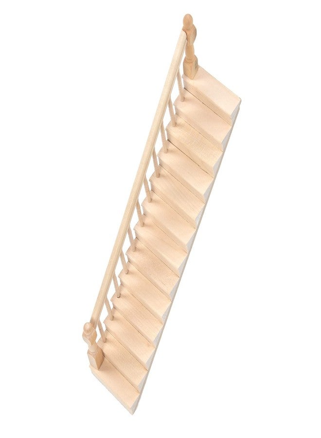 Mrisata Miniature Stairs, Doll House Stairs, 1:12 Scale Furniture Wooden Handrail DIY Unpainted Staircase Accessories, Steps Model, Miniature Stairs Wood Stair (Left - Image 5