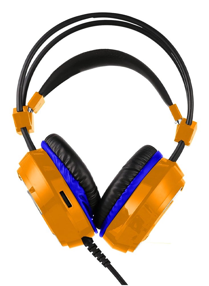 Generic Wired Gaming Headset UT-9 , 7.1 Surround Sound , With LED Light Detachable Microphone , Multi Platforms Headphone , USB/AUX 3.5mm - Orange  - Image 2