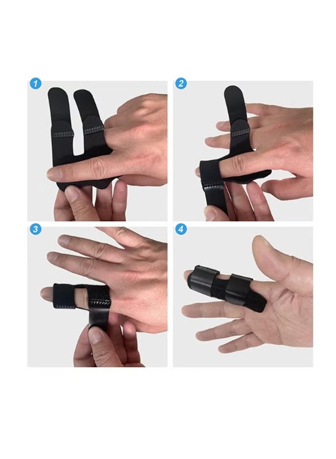 YJ 4 Trigger Finger Splints, Adjustable Trigger Finger Splint Holder, Knuckle Retainer, Protector, Correction, Arthritis Relief, Pain Relief, Black - Image 5