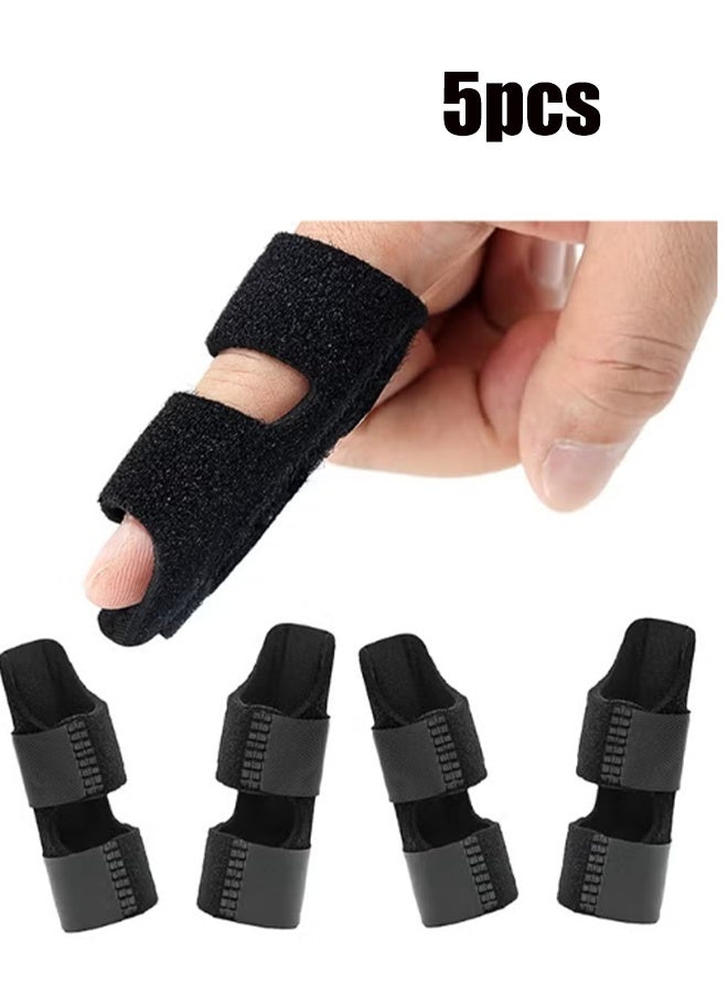 YJ 4 Trigger Finger Splints, Adjustable Trigger Finger Splint Holder, Knuckle Retainer, Protector, Correction, Arthritis Relief, Pain Relief, Black - Image 1