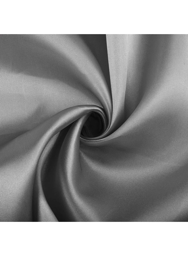 ANECO 12 Pieces Satin Napkins Soft Dinner Napkins Square Table Napkins 17 x 17 Inches for Restaurant Weddings Party Dinner Decoration (Grey) - Image 4