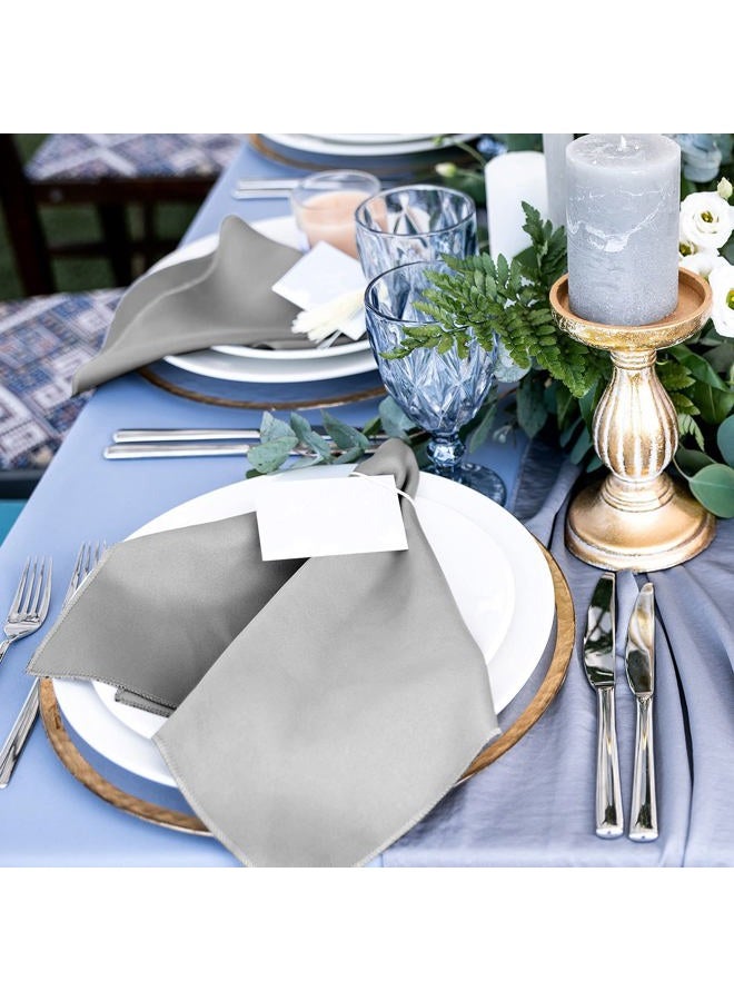 ANECO 12 Pieces Satin Napkins Soft Dinner Napkins Square Table Napkins 17 x 17 Inches for Restaurant Weddings Party Dinner Decoration (Grey) - Image 5