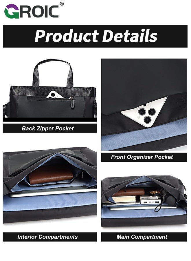 GROIC Large Capacity Shoulder Bag,Leisure Waterproof Polyester Messenger Bag,Crossbody Bag with Adjustable Strap,Satchel Purse with Multi Pocket - Image 3