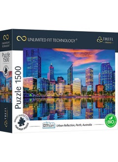 Trefl Trefl Cityscape: Urban Reflection, Perth, Australia 1500 Piece Jigsaw Puzzle Prime 33"x23" Thick Cardboard, Urban Landscape, Skyscrapers, Creative Fun for Adults and Children from 12 Years Old  - Image 1