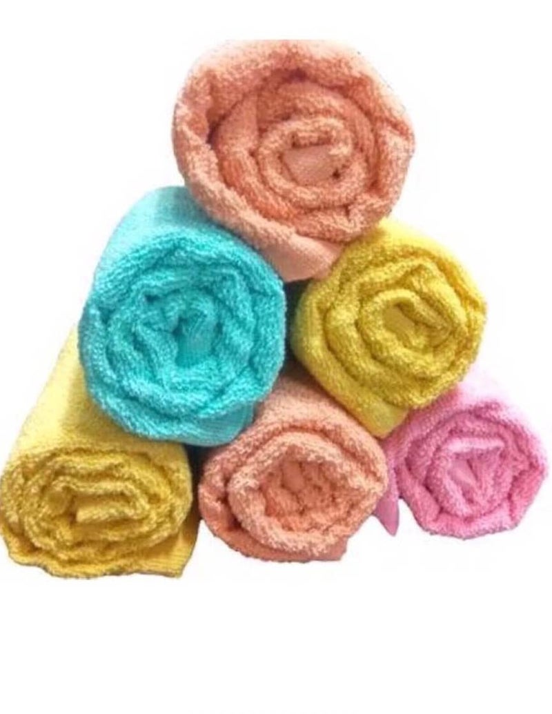 YETLI Pure Cotton Plain Hand Towels Size 14 x 21 inches Pack of 12 Pcs, (MB1522 Multi - Image 2