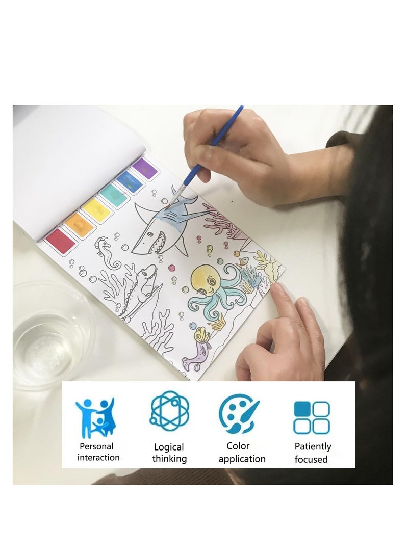 SYOSI 1 Pcs Watercolor Painting Books for Kids Paint with Water Coloring Toddlers Book Travel Pocket Adults Boys Girls Present - Image 5