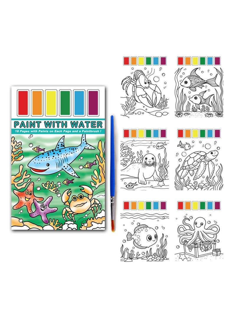 SYOSI 1 Pcs Watercolor Painting Books for Kids Paint with Water Coloring Toddlers Book Travel Pocket Adults Boys Girls Present - Image 1
