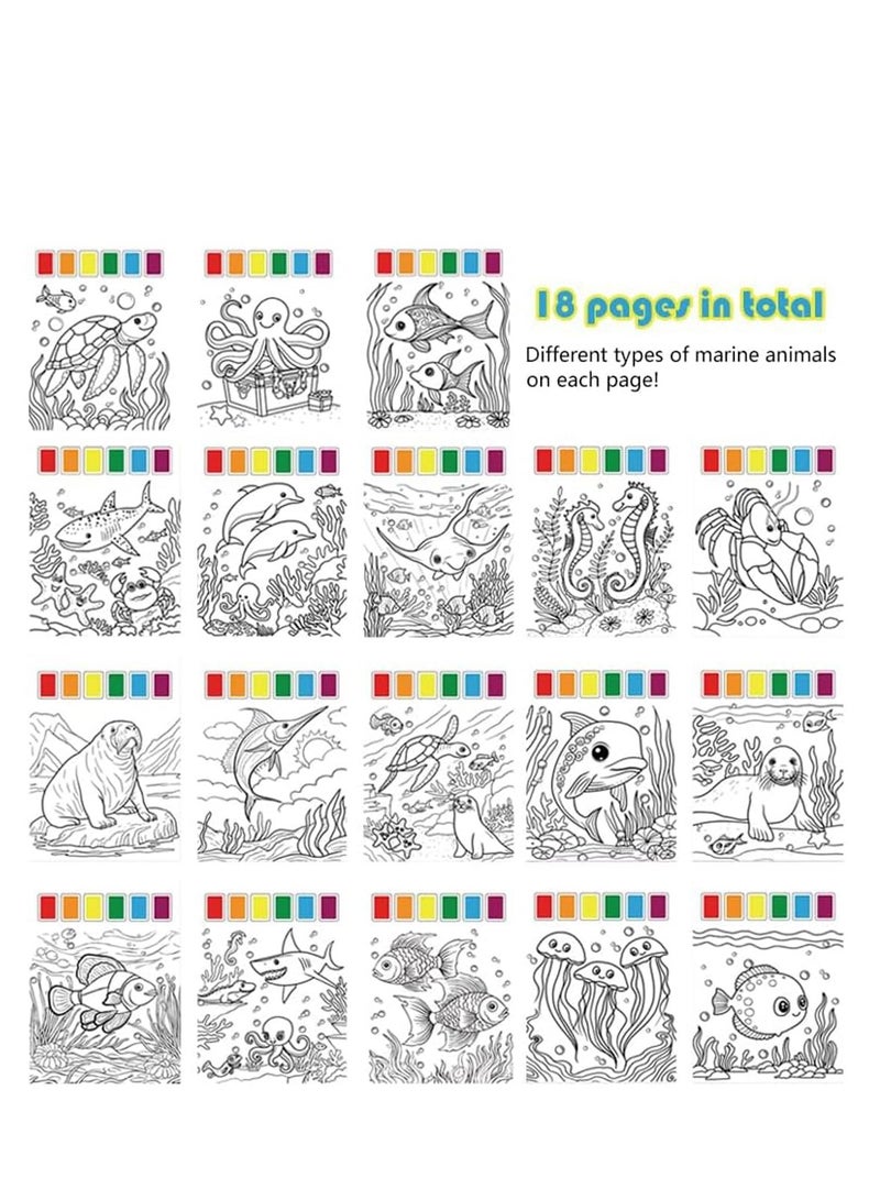 SYOSI 1 Pcs Watercolor Painting Books for Kids Paint with Water Coloring Toddlers Book Travel Pocket Adults Boys Girls Present - Image 2