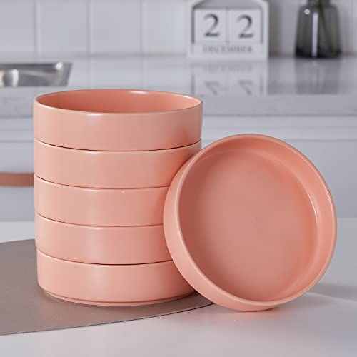 Stone lain Stella Pasta Bowl 6-Piece Set, Round, Porcelain, Peach - Image 2