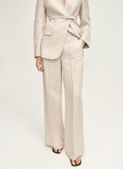 MANGO Linen Suit Trousers  - Image 1