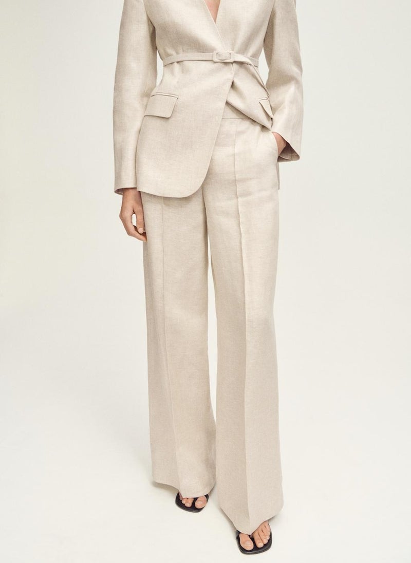 MANGO Linen Suit Trousers  - Image 1
