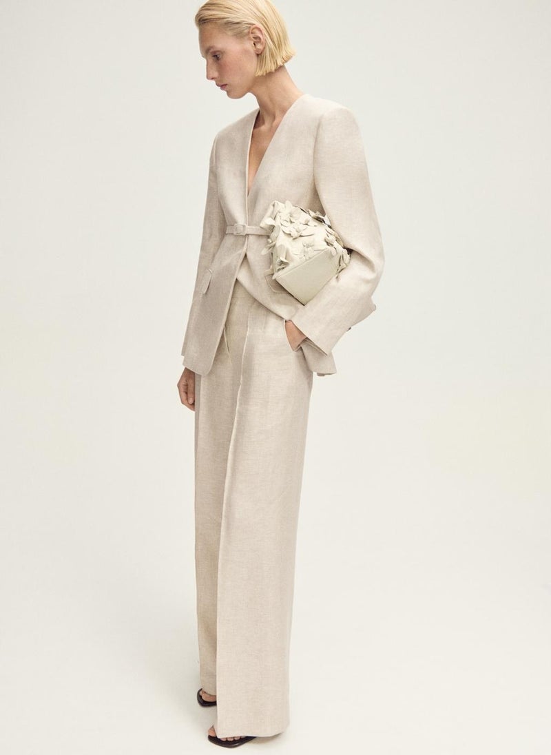 MANGO Linen Suit Trousers  - Image 3