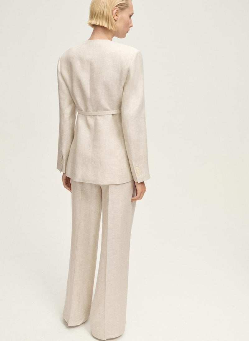 MANGO Linen Suit Trousers  - Image 2