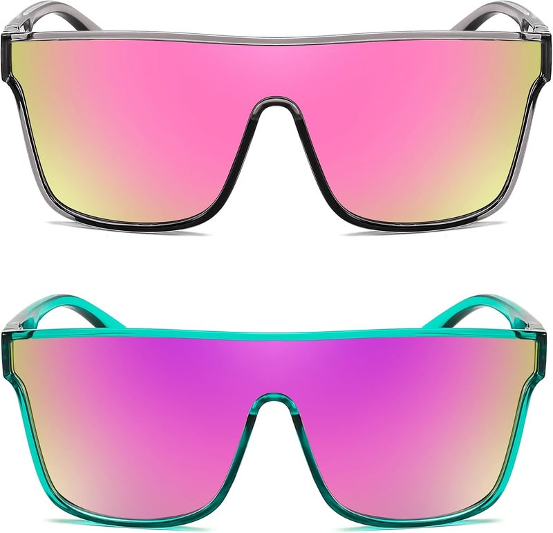 FEISEDY Fashion Flat Top Sunglasses Trendy Oversized Square Shades Women Men UV400 B2996 - Image 4