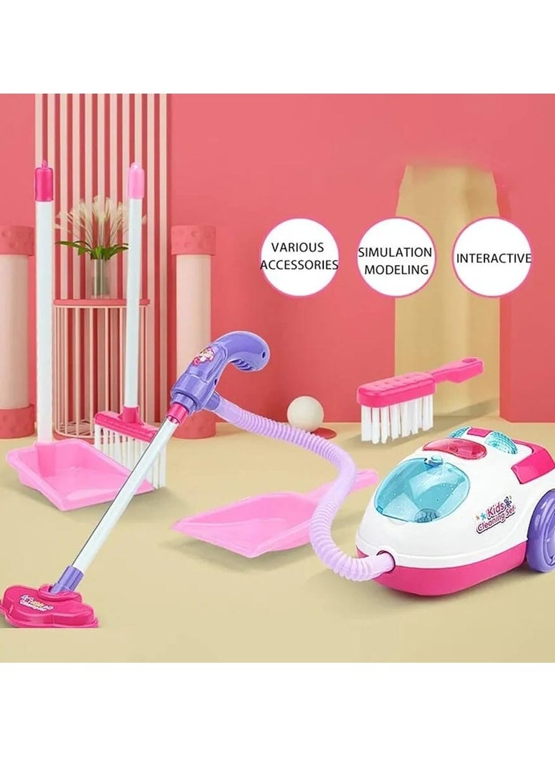 Kids Vacuum Cleaner Toy Set – Pretend Play Cleaning Machine with Light & Sound – Realistic Mini Tool Kit for Boys & Girls (3+ Years) - Image 2