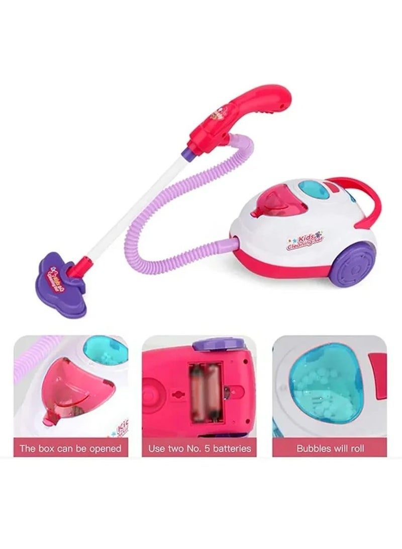 Kids Vacuum Cleaner Toy Set – Pretend Play Cleaning Machine with Light & Sound – Realistic Mini Tool Kit for Boys & Girls (3+ Years) - Image 3