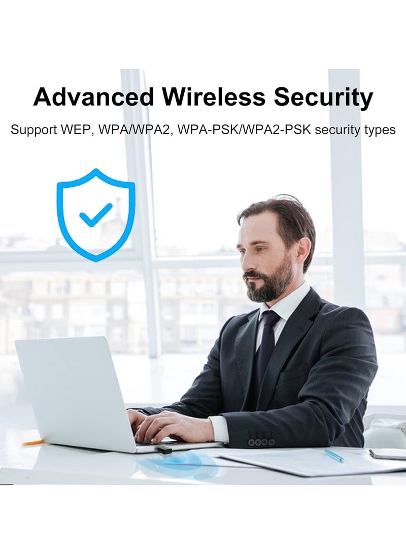 Driver Free USB WiFi Adapter for Desktop PC 600Mbps Dual Band 2.4G 5.8G Wireless Network Adapter, Wi-Fi Dongle Compatible with Windows 11/10/8/7/XP - Image 5