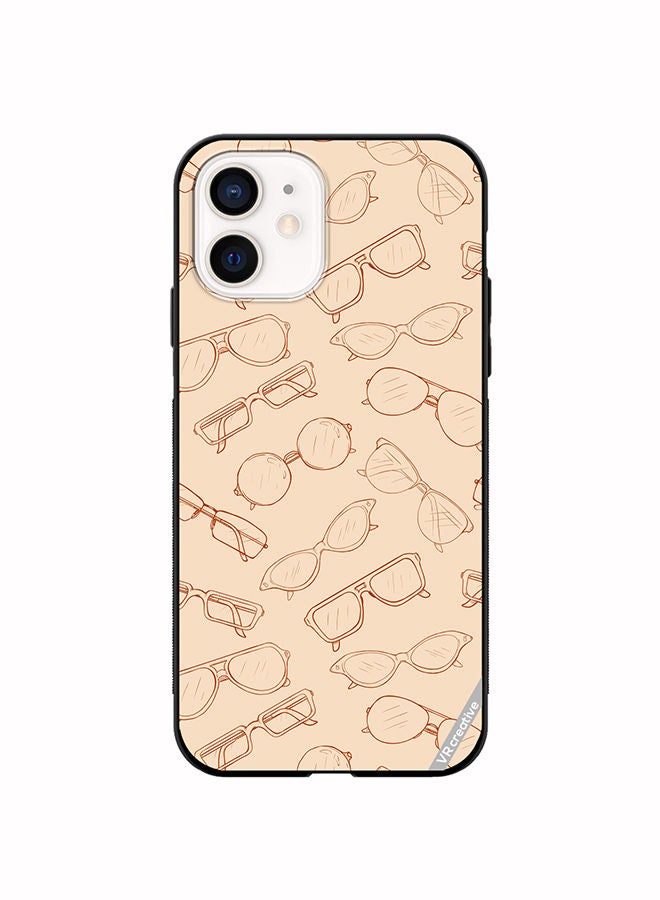 VR CREATIVE Protective Case Cover For Apple iPhone 12 Sketch Eyeglasses Design Multicolour - Image 1