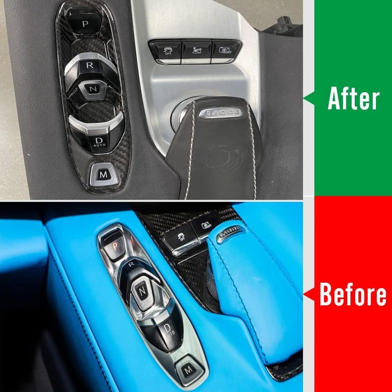 Carbon Fiber Gear Shift Frame Black - Ultimate Scratch Protection Pre-preg Carbon Fiber Console Panel for Corvette C8 2020-2024 Interior Upgrade DIY Enthusiasts - Image 5