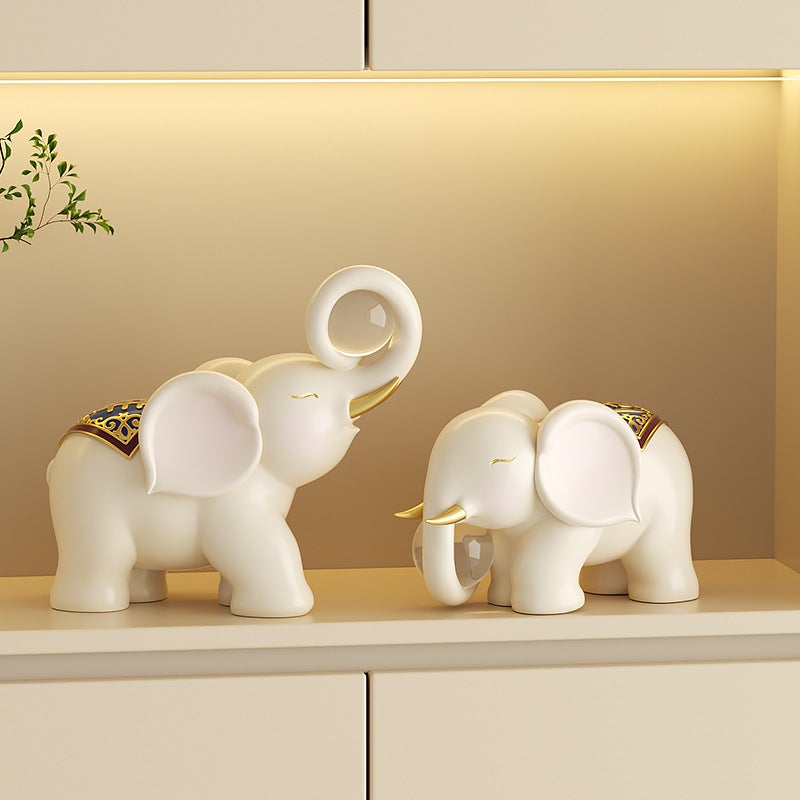 Resin Elephant Figurine Candle Lantern - Image 3