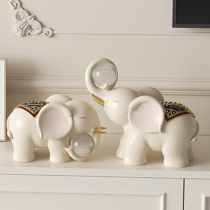Resin Elephant Figurine Candle Lantern - Image 5