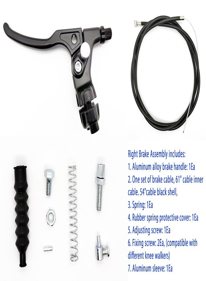 ForconMed Knee Walker Brake cable Lever Assembly,Left Brake Assembly for The Knee Walker Scooter,Universal replacement Parts,Compatible with all brands of Knee Walker Scooter,With cable and hardware (1Ea,Black) - Image 2
