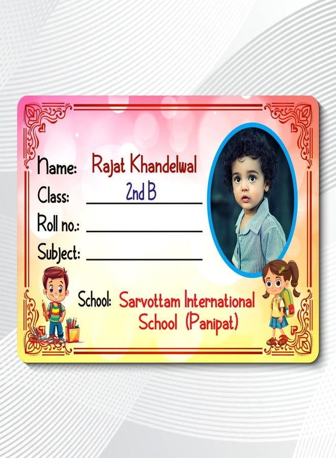 tinywalk Name Slips for School Notebooks (Size 2x3 in) Label Sticker for Kids Naming Slip with Your Kids Picture for School Book & Copy (Set of 36) - Image 2