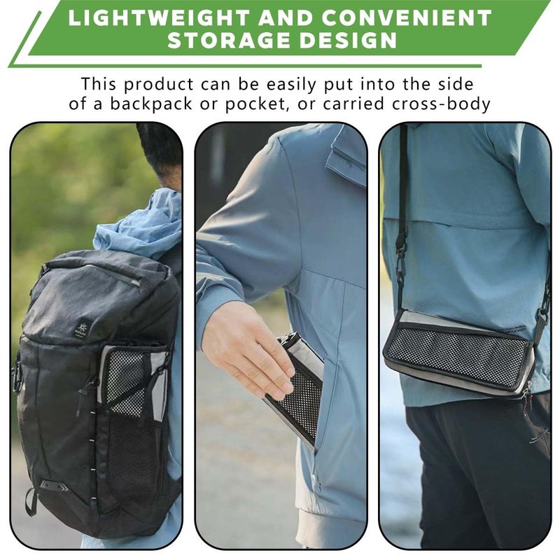 Lunale Portable Ultralight Travel Stool Camping Chair Fishing Stool - Gray Carbon Steel and Keychain, Handbag Style Pocket Foldable - Image 2