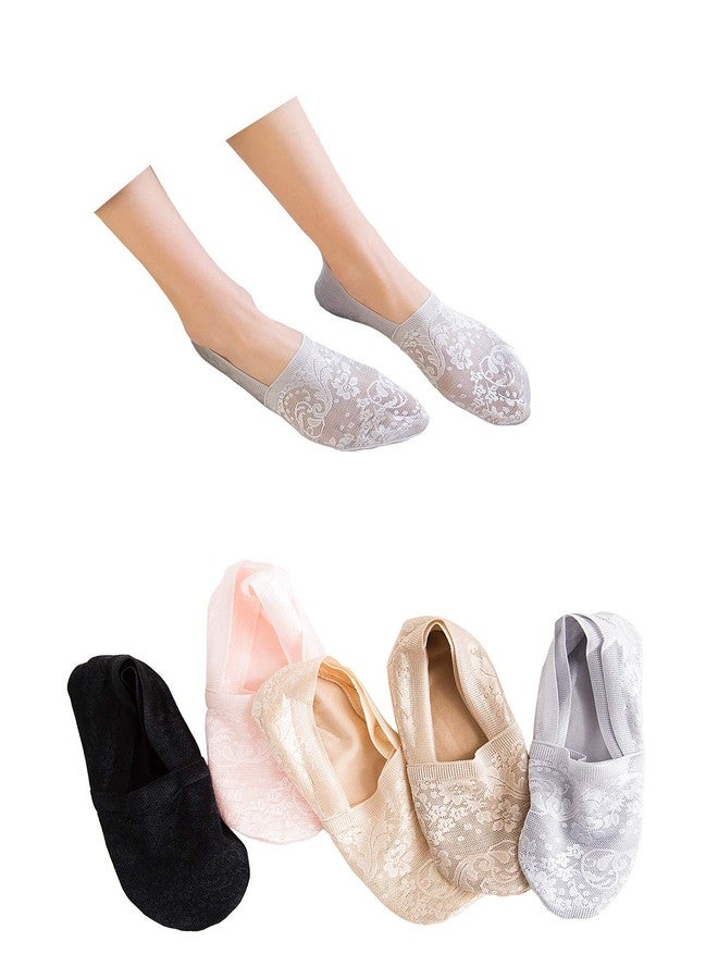 Sandra Women's No Show Socks, 5 Pack Cotton Non Slip Flat Boat Invisible Low Cut Liners Sports Ankle Socks (Mix Colors) - Image 1