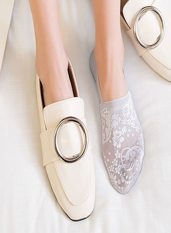 Sandra Women's No Show Socks, 5 Pack Cotton Non Slip Flat Boat Invisible Low Cut Liners Sports Ankle Socks (Mix Colors) - Image 3