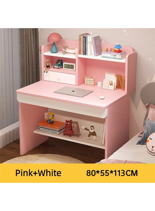  CityRiya-Long مكتب الكمبيوتر ، مكتب المكتب المنزلي ، مكتب الأطفال ، طاولة دراسة للأطفال ، مكتب ألعاب أبيض ، جدول كمبيوتر محمول ، طالب كتابة مكاتب كتابة الطالب ، مكتب نشاط القراءة للأطفال ، مكتب فتيات المكياج ، (وردي) - Image 2