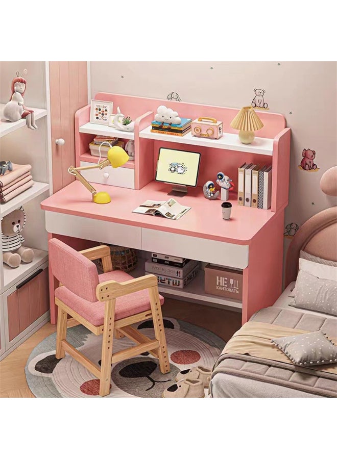  CityRiya-Long مكتب الكمبيوتر ، مكتب المكتب المنزلي ، مكتب الأطفال ، طاولة دراسة للأطفال ، مكتب ألعاب أبيض ، جدول كمبيوتر محمول ، طالب كتابة مكاتب كتابة الطالب ، مكتب نشاط القراءة للأطفال ، مكتب فتيات المكياج ، (وردي) - Image 1