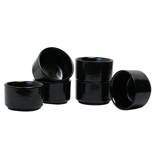 Freakway Ceramic Dip Bowls (50 ml, Black, Set of 6) | Chutney Bowls | Ketchup Bowls|Chutney Bowls|Dip Bowls - Image 2