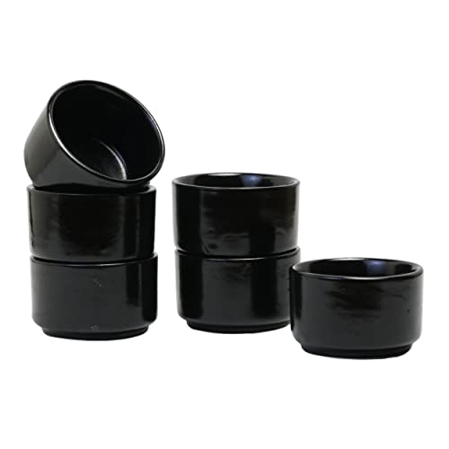Freakway Ceramic Dip Bowls (50 ml, Black, Set of 6) | Chutney Bowls | Ketchup Bowls|Chutney Bowls|Dip Bowls - Image 3