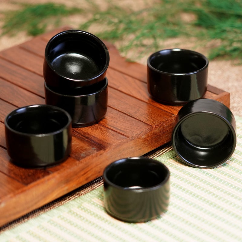 Freakway Ceramic Dip Bowls (50 ml, Black, Set of 6) | Chutney Bowls | Ketchup Bowls|Chutney Bowls|Dip Bowls - Image 5