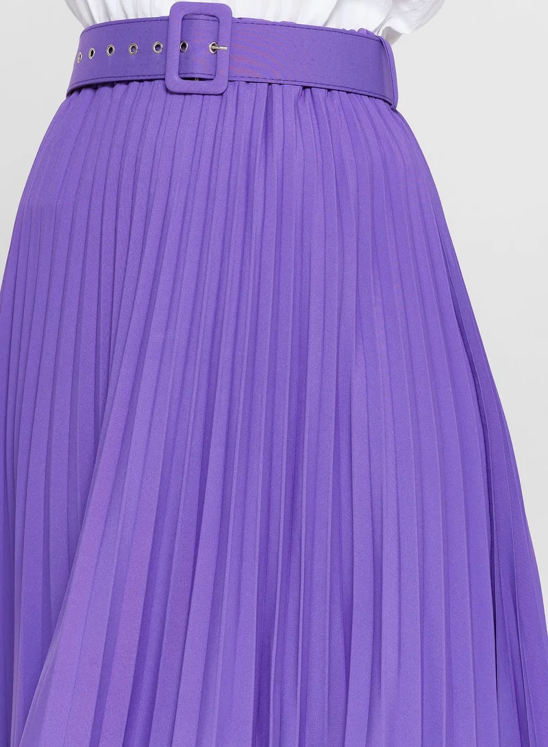 Khizana Pleated Skirt With Belt
