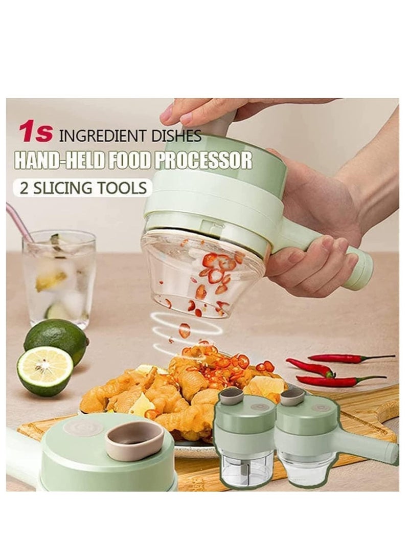 ELTRAZONE Electric Vegetable Cutter Set Gatling Vegetable Chopper Mini Wireless Food Processor Garlic Chili Onion Celery Ginger Meat Garlic Chopper with Brush - Image 4