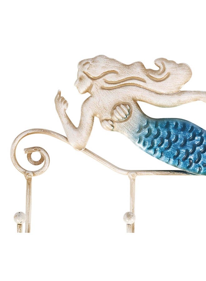 Key Holder for Wall, Iron Mermaid Wall Decoration With 4 Hooks for Coats Towels Bags, Wall Mount Clothes Holder for Bags, Coats, Umbrella - Image 5