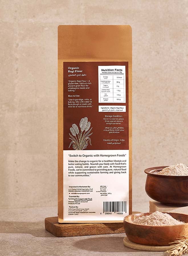Homegrown Organic Ragi Flour (Finger Millet)500g – Calcium-Rich, Gluten-Free Atta | High Fiber | Ideal for Rotis, Porridge & Baby Food - Image 4