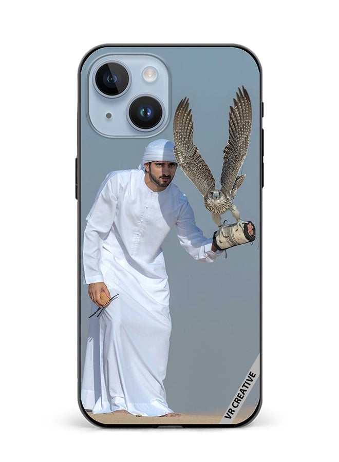 VR CREATIVE Protective Case Cover For Apple iPhone 15 Plus Sheikh Hamdan Flying Eagle Design Multicolour - Image 1