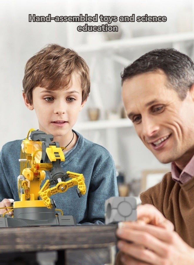 Science experiment toy set children's science and education 3 in 1 hydraulic mechanical arm building blocks hydraulic mechanical assembly engineering vehicle - Image 4