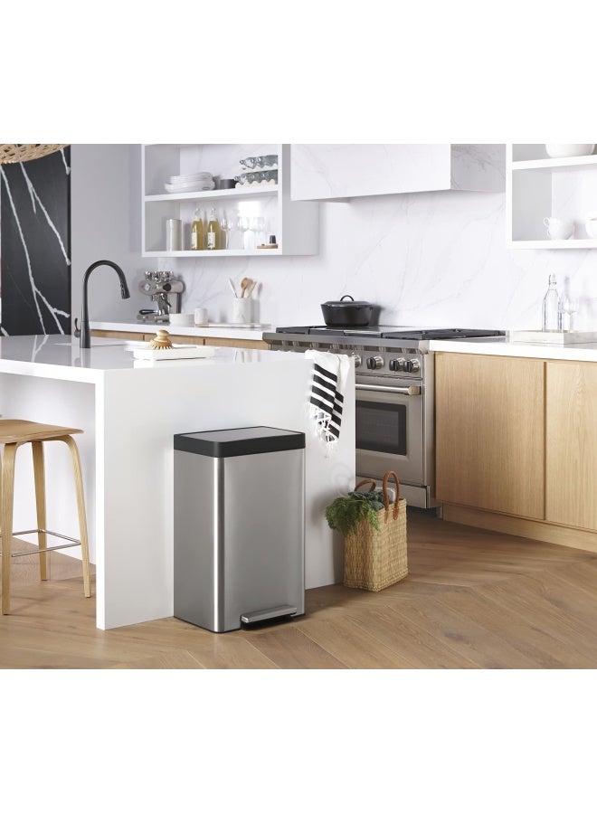 KOHLER 13 Gallon Hands-Free Kitchen Step Can Trash Can with Foot Pedal Quiet-Close Lid Stainless Steel K-20940-ST - Image 4