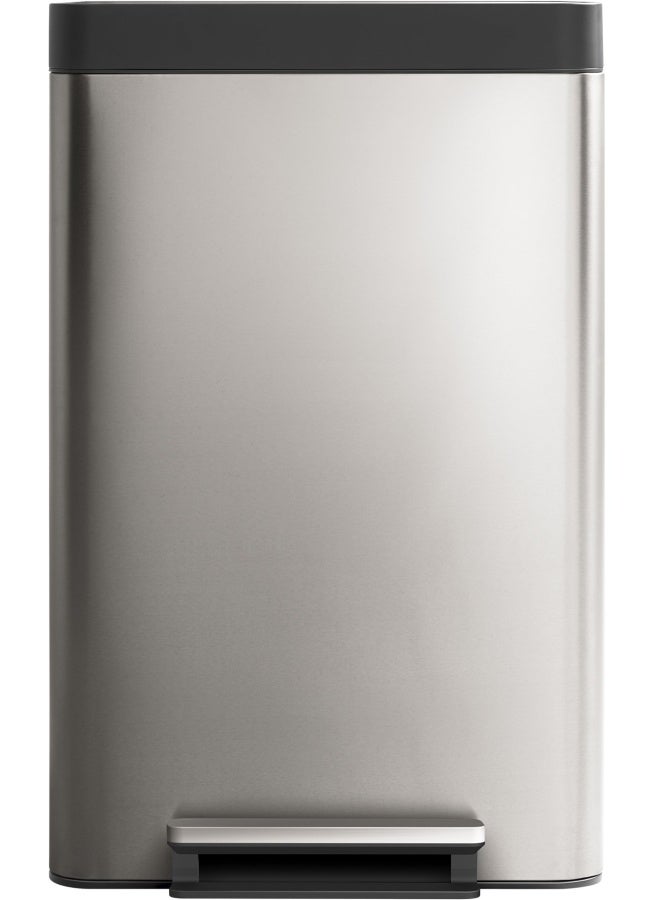 KOHLER 13 Gallon Hands-Free Kitchen Step Can Trash Can with Foot Pedal Quiet-Close Lid Stainless Steel K-20940-ST - Image 2