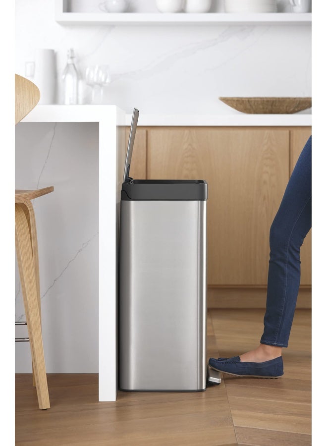 KOHLER 13 Gallon Hands-Free Kitchen Step Can Trash Can with Foot Pedal Quiet-Close Lid Stainless Steel K-20940-ST - Image 3