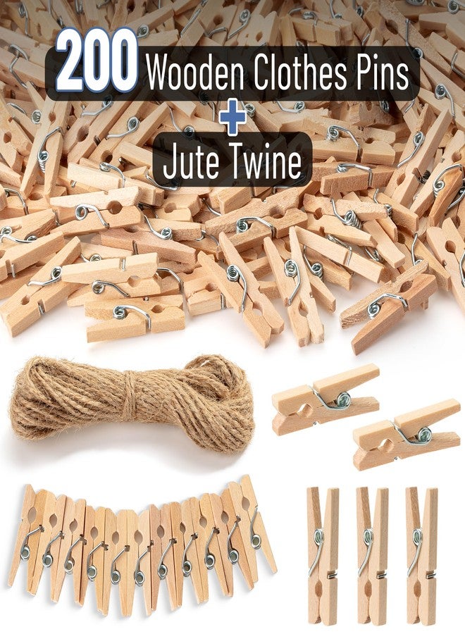 Mr. Pen- Wooden Clothes Pins for Craft, Natural Wood, 200 pcs, 1 Inch, Mini Clothes Pins for Hanging Pictures, Small Clothes Pins Wood, Clothing Pins, Mini Clothespins for Photos, Small Clothes Pin - Image 2