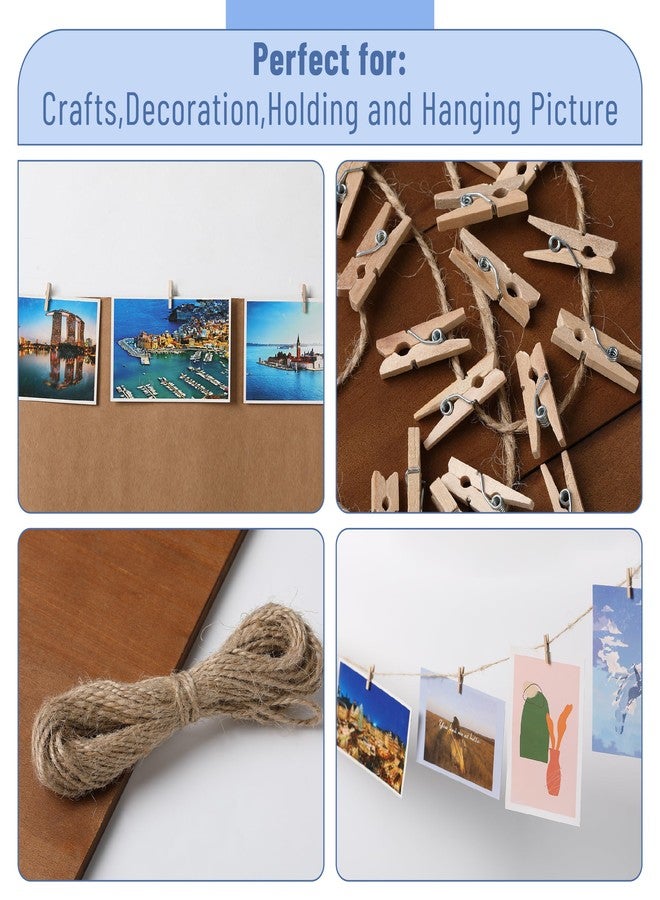 Mr. Pen- Wooden Clothes Pins for Craft, Natural Wood, 200 pcs, 1 Inch, Mini Clothes Pins for Hanging Pictures, Small Clothes Pins Wood, Clothing Pins, Mini Clothespins for Photos, Small Clothes Pin - Image 5