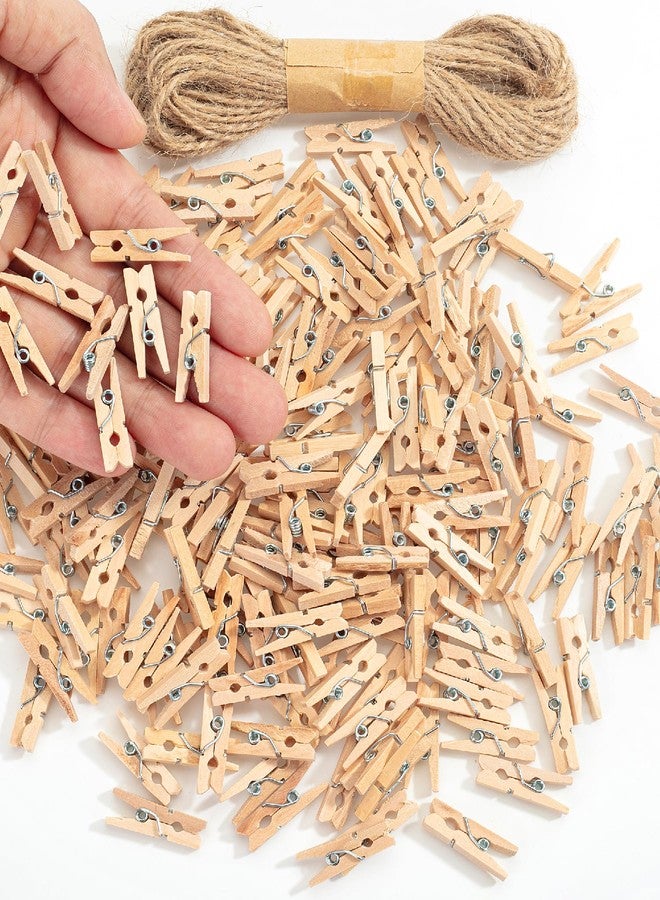 Mr. Pen- Wooden Clothes Pins for Craft, Natural Wood, 200 pcs, 1 Inch, Mini Clothes Pins for Hanging Pictures, Small Clothes Pins Wood, Clothing Pins, Mini Clothespins for Photos, Small Clothes Pin - Image 1