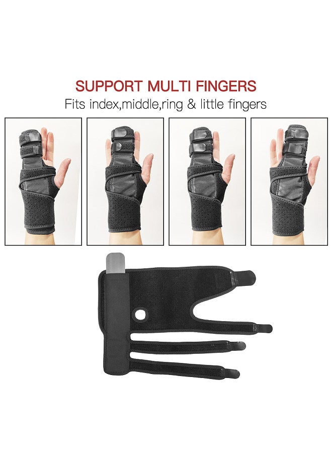 Generic Finger Guards with Removable Splint Finger Support Brace Two or Three Fingers Stabilizer Adjustable Full Finger or Hand Brace for Home Work Sleep Pain Relief Left Hand  - Image 3