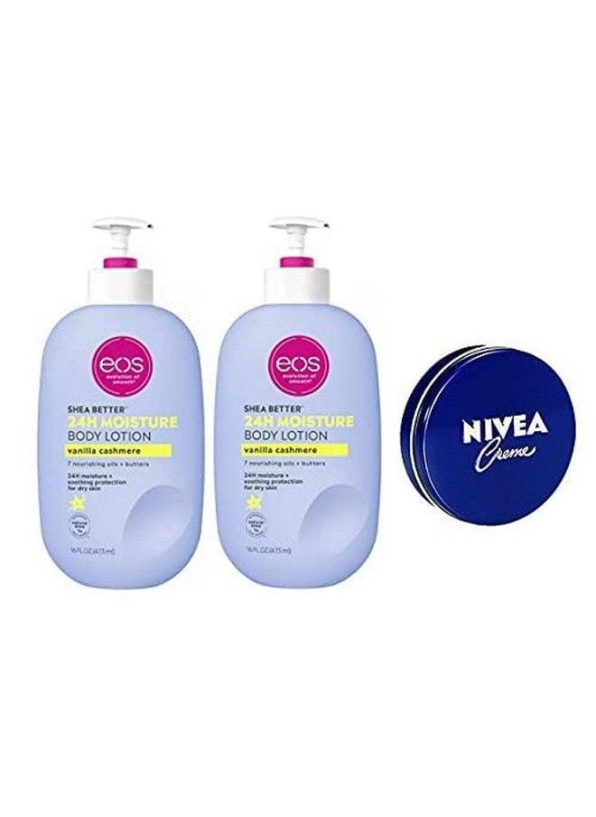 EOS - Shea Better 24 Moisture Body Lotion. Vanilla Cashmere. 16 Fl Oz. ( Pack Of 2) Travel Size Body Cream 1 Oz. 3 Piece Set - Image 1